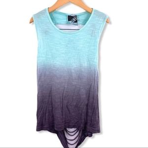 Mini YFB blue ombré slash back tee size 6 new‎